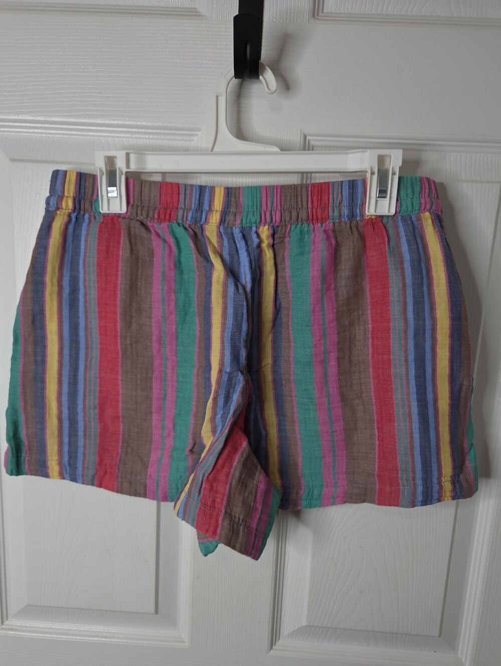 GAP Multicolor Vertical Stripe Elastic-Waist Shorts
